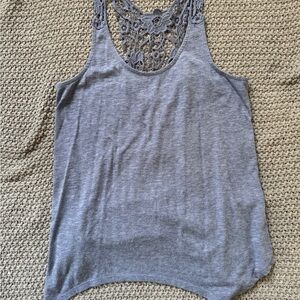 Blue Lace Back Women's Tank Top